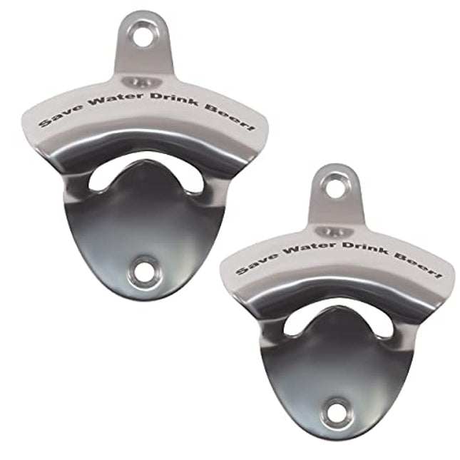 GoBoomzy Bottle Opener Wall Mounted, Beer Bottle Opener, Ideal for Father's Day, Husband Men's Xmas Gifts, Bottle Opener Includes 4 Stainless Steel Mounting Screws and 2 Wall Plugs