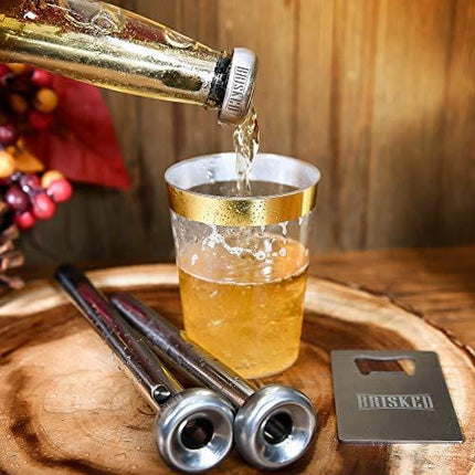Beer Chiller Sticks for Bottles Set | 3 Stainless Steel Cooling Chillers | Christmas Gift Accessories | Cooler Gag Idea for Mens Birthday Gifts
