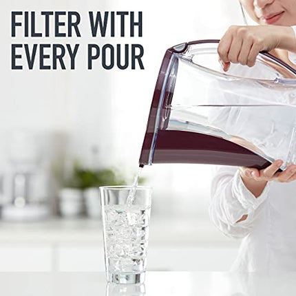 Brita Stream Cascade Water Filter Pitcher, Bordeaux, Large 12 Cup, 1 Count