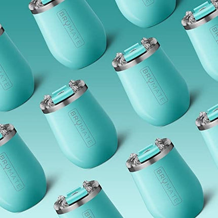 BrüMate Uncork'd XL 14oz Insulated Wine Glass Tumbler With 100% Leak-Proof Lid - Made With Vacuum Insulated Stainless Steel (Glitter Mermaid)