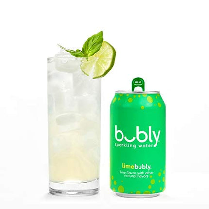 bubly Sparkling Water, Lime, 12 fl oz (pack of 18 cans)