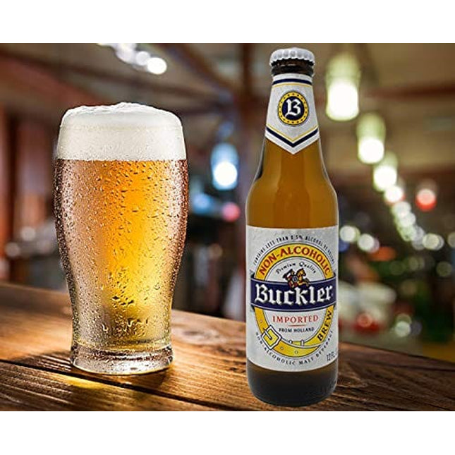Buckler Non-Alcoholic Beer, Imported From Holland, 12 fl oz (12 Glass Bottles)