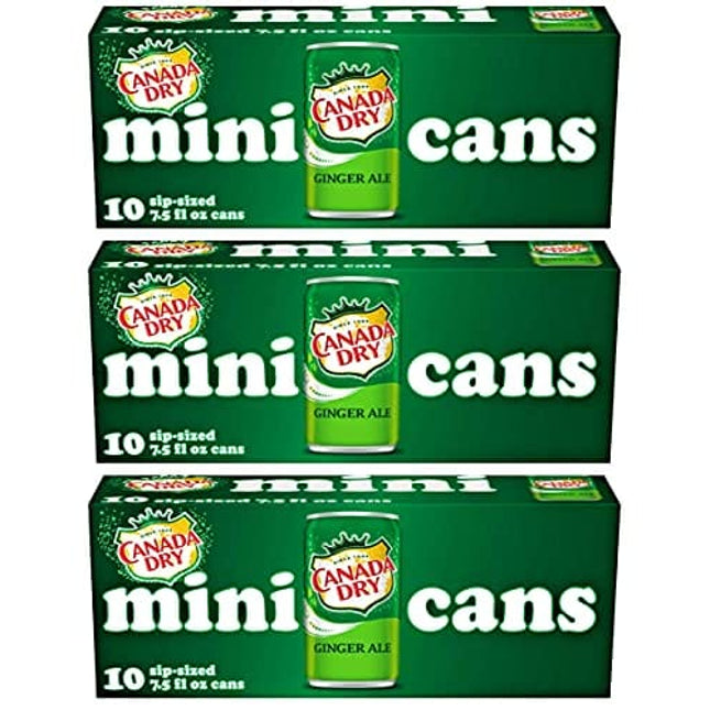 Canada Dry Ginger Ale - 10pk/7.5 fl oz Mini Cans, total 30 cans