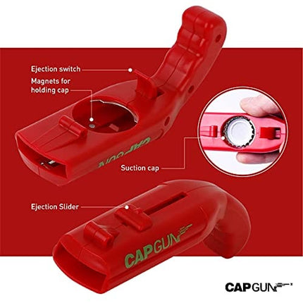 Cap Gun Bottle Opener ABS Plastic Launcher Shooter Bottle Opener Shoots Over 5 Meters for Creative Drinking Game,Family Party,Bar,Outdoor party