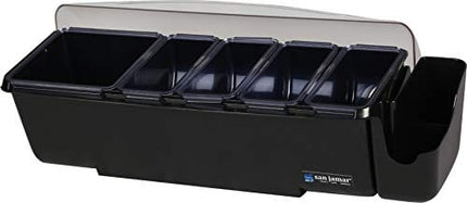 San Jamar BD4005S 9 Piece The Dome Garnish Center, 4qt Capacity, 22" Length x 7-1/2" Width x 8-1/2" Height