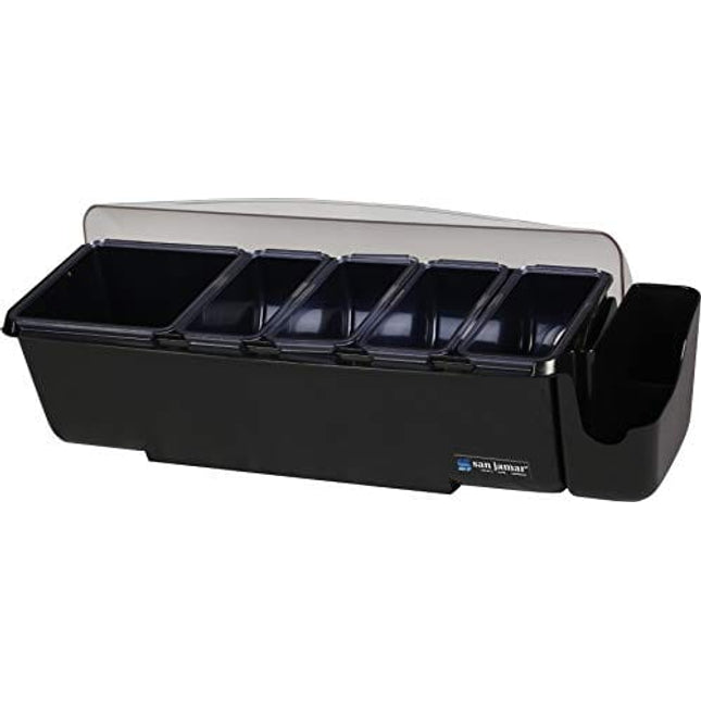 San Jamar BD4005S 9 Piece The Dome Garnish Center, 4qt Capacity, 22" Length x 7-1/2" Width x 8-1/2" Height