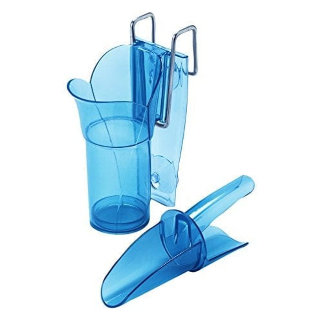 San Jamar SI5000 Polycarbonate Saf-T-Scoop and Guardian System, 6oz to 10oz, for Bar and Beverage Station, Blue