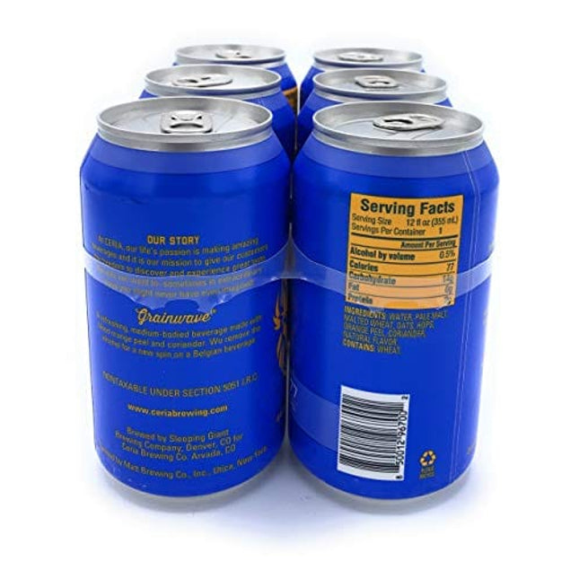 Ceria Brewing Co. Grainwave Non-Alcoholic White Ale 6pk Cans, 12 FZ