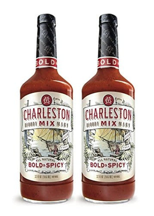 Charleston Mix - Premium, All Natural Bloody Mary Mix. Bold & Spicy 32oz (2 bottles)