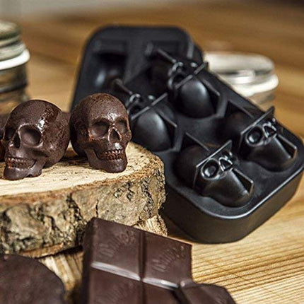 Small Whiskey Ice Ball Mold Skull, 2-Set 8 Small Sphere Ice Cube Molds,1.9x1.6 Inch Small Round Ice Cube Molds, Small Ice Cube Sphere, Small Sphere Ice Cubes, Food-Grade Easy Release Reusable Silicone