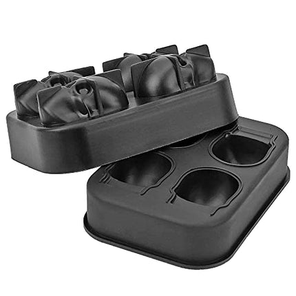Small Whiskey Ice Ball Mold Skull, 2-Set 8 Small Sphere Ice Cube Molds,1.9x1.6 Inch Small Round Ice Cube Molds, Small Ice Cube Sphere, Small Sphere Ice Cubes, Food-Grade Easy Release Reusable Silicone