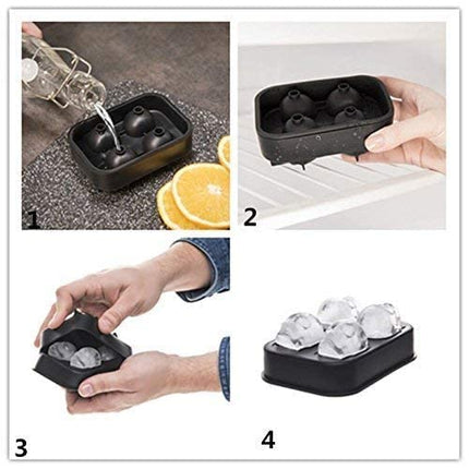 Small Whiskey Ice Ball Mold Skull, 2-Set 8 Small Sphere Ice Cube Molds,1.9x1.6 Inch Small Round Ice Cube Molds, Small Ice Cube Sphere, Small Sphere Ice Cubes, Food-Grade Easy Release Reusable Silicone