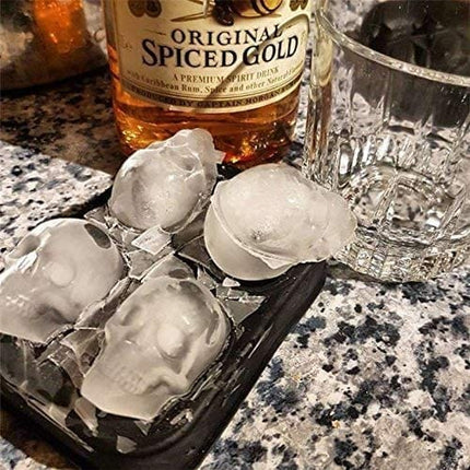 Small Whiskey Ice Ball Mold Skull, 2-Set 8 Small Sphere Ice Cube Molds,1.9x1.6 Inch Small Round Ice Cube Molds, Small Ice Cube Sphere, Small Sphere Ice Cubes, Food-Grade Easy Release Reusable Silicone