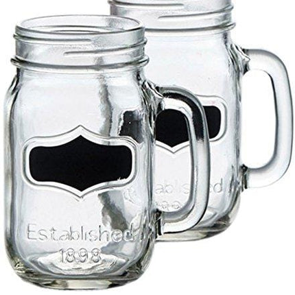 Circleware Yorkshire Jar, 17.5 ounce, Mason Chalkboard Mugs