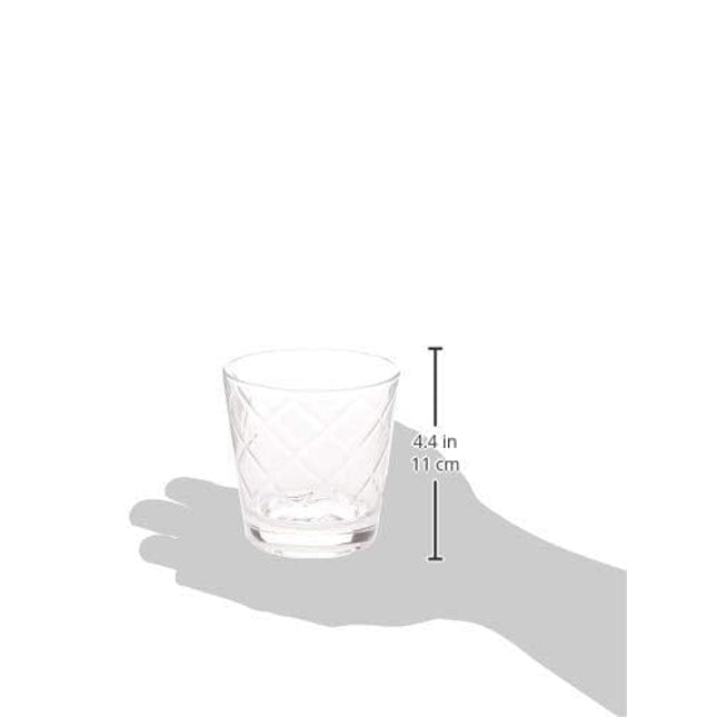 Circleware Arrabella Double Old Fashioned Whiskey Glasses, Set of 4 Kitchen Drinking Glassware for Water, Juice, Ice Tea, Beer, Wine Bar Barrel Liquor Dining Decor Beverage Gifts, 12.5 oz