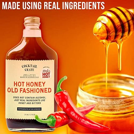 Cocktail Crate Mike’s Hot Honey Old-Fashioned Drink Mixers | Award-Winning Small Batch Craft Cocktail Mix - Premium Cocktail Syrup Handcrafted with Aromatic Bitters & Honey | 12.7oz (2 Pack)