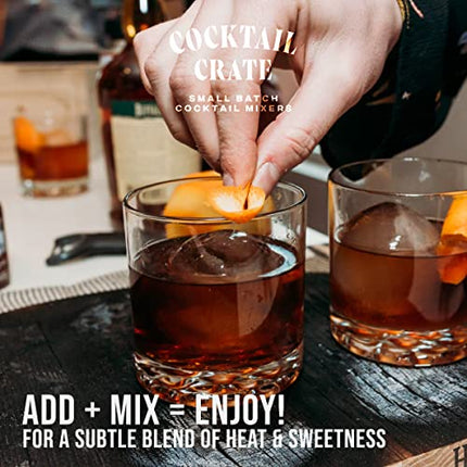Cocktail Crate Mike’s Hot Honey Old-Fashioned Drink Mixers | Award-Winning Small Batch Craft Cocktail Mix - Premium Cocktail Syrup Handcrafted with Aromatic Bitters & Honey | 12.7oz (2 Pack)