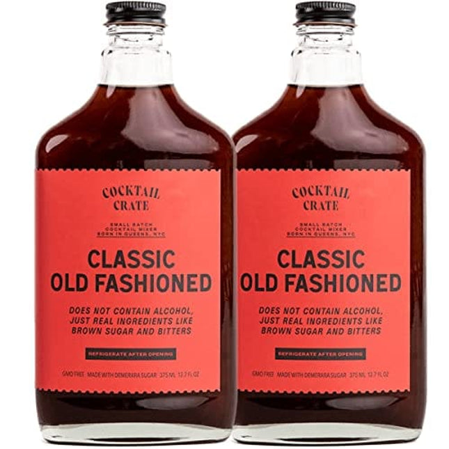 Cocktail Crate Old Fashioned Drink Mixer | Award-Winning Craft Cocktail Mixer for Classic Old Fashioned - Premium Cocktail Syrup Handcrafted with Aromatic Bitters & Demerara Sugar | 12oz - 2 pack