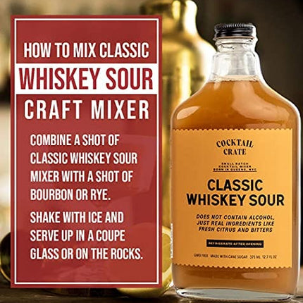 Cocktail Crate Premium Drink Mixer Variety Pack | Award Winning Craft Cocktail Mixers for True Connoisseurs | Premium Cocktail Syrup Creations with Aromatic Bitters, Demerara Sugar | 12oz - 3 pack