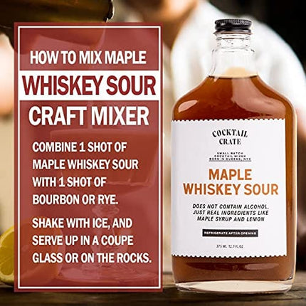 Cocktail Crate Whiskey Lover's 3 Pack Drink Mixers | Award-Winning Craft Cocktail Mixers - Premium Cocktail Syrup Handcrafted with Aromatic Bitters & Demerara Sugar | 12oz - 3 pack