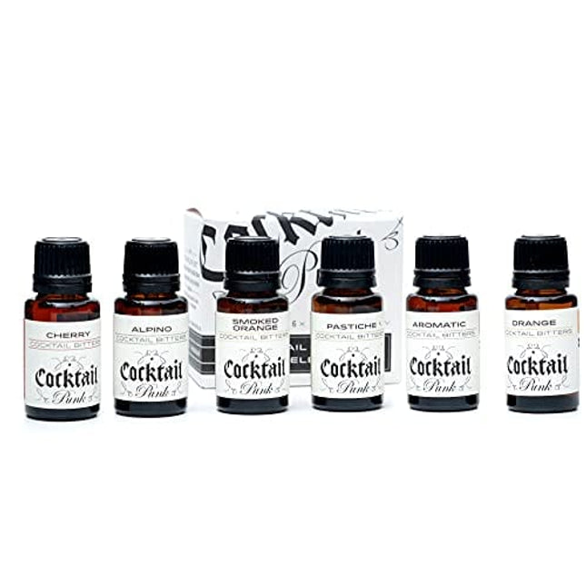 CocktailPunk Cocktail Bitters Small Batch Craft - Made in USA Using All Natural Organic Non GMO Fruits and Spices (Travelers Set, 6 Pack)