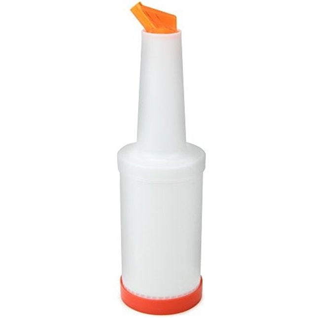 Colorful Juice Pouring Spout Bottle & Container – Mix, Pour, & Store, Plastic Barware by Cocktailor (Orange)