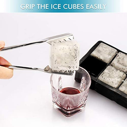 Stainless Steel Ice Cube Tongs, Ice Serving Tongs For Cocktails Whiskeys COINCHI