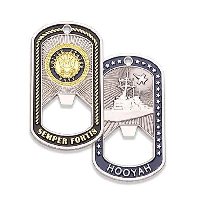 Navy Challenge Coin - Dog Tag - Bottle Opener Coin - Designed by Military Veterans - Officially Licensed Product - Coins For Anything