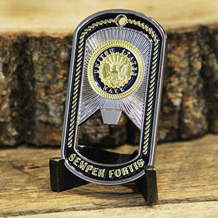 Navy Challenge Coin - Dog Tag - Bottle Opener Coin - Designed by Military Veterans - Officially Licensed Product - Coins For Anything