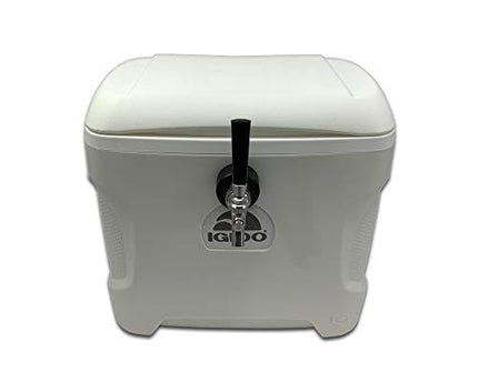 Coldbreak - CBJB30QT1T Jockey Box, 1 Tap, Stainless Pass Through, 30 Quart Cooler, 50' Coil, Stainless Steel Shanks, Includes Stainless Faucet, White (1T30MPT)