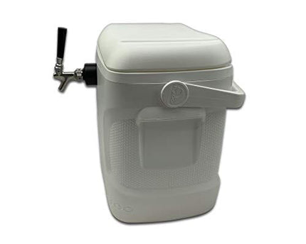 Coldbreak - CBJB30QT1T Jockey Box, 1 Tap, Stainless Pass Through, 30 Quart Cooler, 50' Coil, Stainless Steel Shanks, Includes Stainless Faucet, White (1T30MPT)