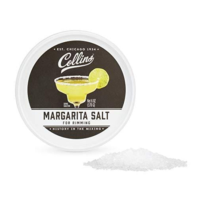 Collins White Margarita Salt Rimmer for Cocktails | Glass Rimming Salt for Margarita, Bloody Mary, Manhattan Drinks, 6oz
