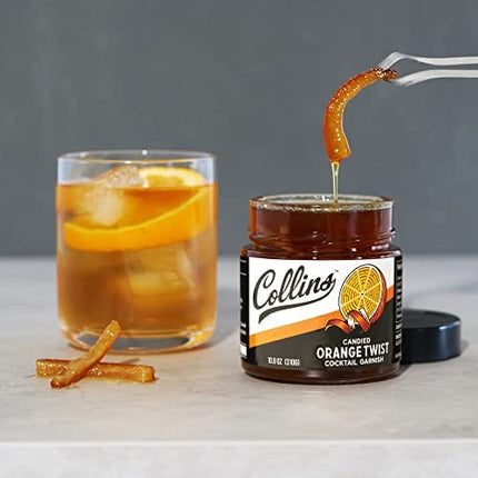 Collins 10 oz. Orange Twist in Syrup Garnishes, 10.9 Ounce (Pack of 1), Black
