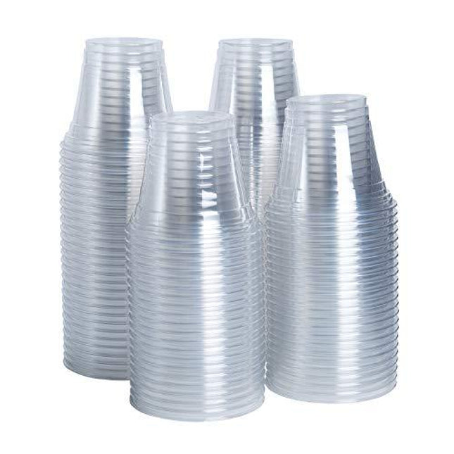 [100 Pack - 9 oz.] Crystal Clear PET Plastic Cups, Party Cups