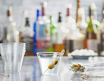 [100 Pack - 9 oz.] Crystal Clear PET Plastic Cups, Party Cups