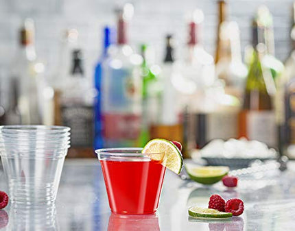 [100 Pack - 9 oz.] Crystal Clear PET Plastic Cups, Party Cups