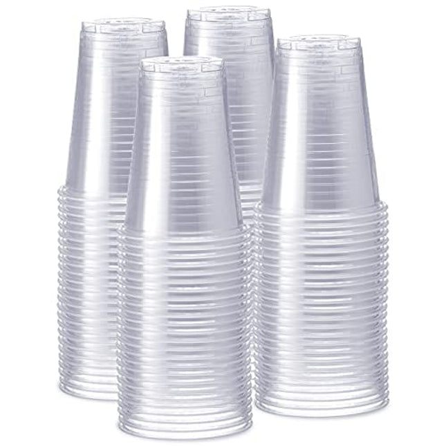 [240 Pack - 16 oz.] Clear Disposable Plastic Cups - Cold Party Drinking Cups