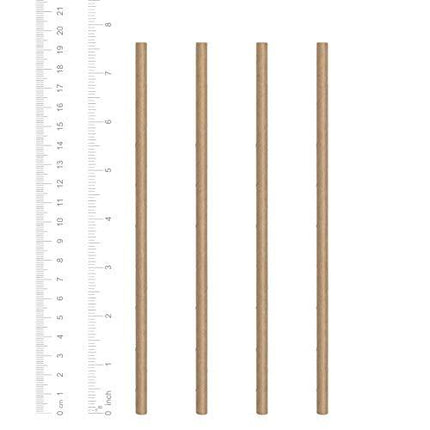 Kraft Paper Drinking Straws [200 Pack] 100% Biodegradable & Ink-free