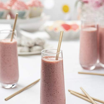 Kraft Paper Drinking Straws [200 Pack] 100% Biodegradable & Ink-free