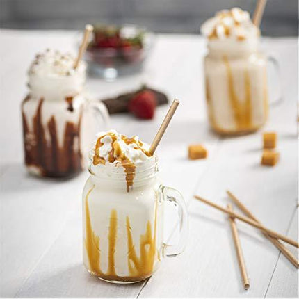 Kraft Paper Drinking Straws [200 Pack] 100% Biodegradable & Ink-free