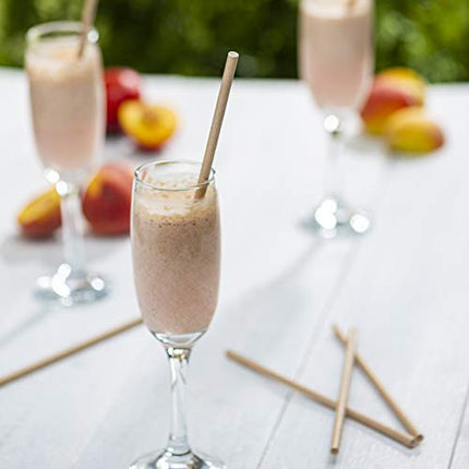 Kraft Paper Drinking Straws [200 Pack] 100% Biodegradable & Ink-free