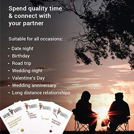 Whine Barrel Card Game - Wine Game Conversation Starter - Fun Game and Gift for Wine Lovers
