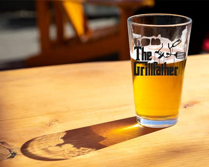 Funny Beer Glass Set For Men - Humorous Fathers Day Gift For Men - Best Dad Or Stepdad Gift for Summer Grilling, Valentines Day, Birthday, Christmas - Beer Glass Grill Accessories