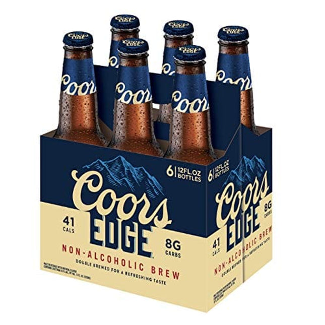 Pack of 6 - Coors Edge Domestic, NA (Non-Alcoholic) Beer, Low Cal & Carb - 12 Fl Oz