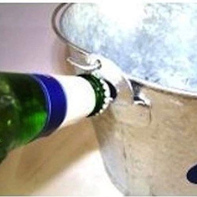 Corona Extra Galvanized Beer Bucket W/Built-In Bottle Opener