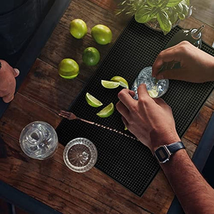 Bar Mat 18" X 12" Durable and Stylish Rubber Dish Drying Bar Spill Mat Nonslip Flexible Mats for Bars, Restaurants, Coffee Shops, and Draining Pad Counter Tops (Pack of 1)