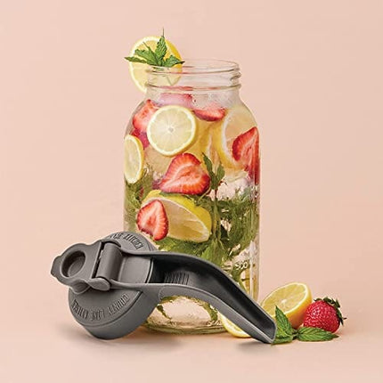 County Line Kitchen Glass Mason Jar Pitcher with Lid - Wide Mouth, 2 Quart (64 oz / 1.9 Liter) - Heavy Duty, Leak Proof - Sun & Iced Tea, Cold Brew Coffee, Flavored Water & More