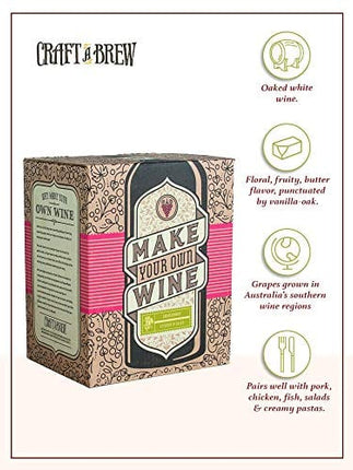 Craft A Brew Home Chardonnay Making Kit – Easy Beginners with Ingredients and Supplies – Ultimate Wine Brewing