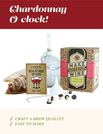 Craft A Brew Home Chardonnay Making Kit – Easy Beginners with Ingredients and Supplies – Ultimate Wine Brewing