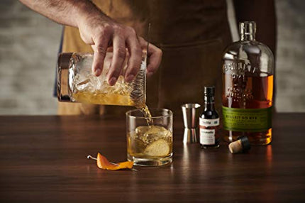 Crystal Cocktail Mixing Glass by Craft Connections. 6 Pc Set 24oz 710ml Bar Pitcher Thick Bottom, Stainless Bar Spoon & Muddler, Strainer, Garnish Picks, Jigger & Recipes. Professional Set, Great Gift